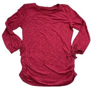 Old Navy Magenta 3/4 Sleeve Maternity Tee